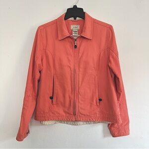 Vtg L.L. Bean | Coral Washed Canvas Field Jacket Chore Coat | Size Large